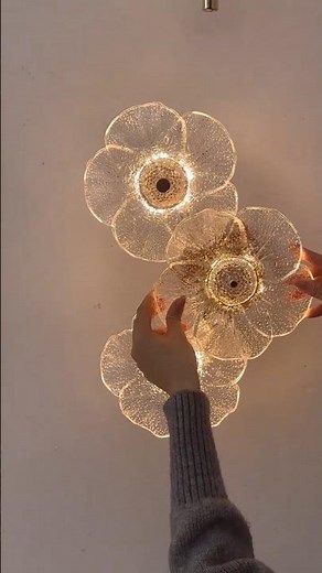 Golden Crystal Flower Wall Lamp | Modern Tricolour LED Sconce for Luxury Bedroom & Living Room Decor