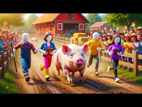 Who Can Catch the Pig? | Pig Farm Competition in Germany | Farmers Compete in Animal Farm Challenge