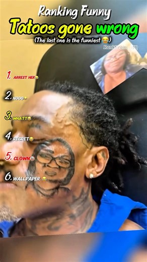 Ranking Funny Tattoos Gone wrong 😂😂 #viral #funny #hilariousfails #unfortunateevents #tattoo