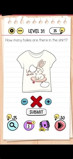 How many holes are there in the T-shirt? 🧠| #education #braingames #brainteaser #iq #entertainment