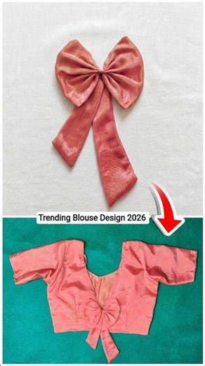 Trendy Blouse Back Bow Design Banayein Ghar Par 🎀✨ | Easy DIY #blousedesign #short