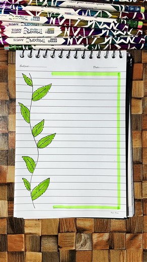 Beautiful leaf Border Design for Paper | Beautiful Border Design Idea | Amazing Border Design Idea | Front Page Decoration #borderdesign #doodlesoftiktok #cardtutorial #drawing #viralvideos