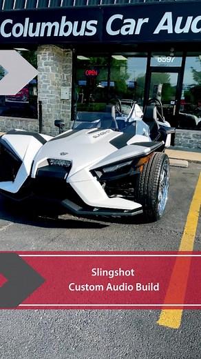 We started by replacing the original #polarisslingshot headunit with the new version of it by Rockford Fosgate. This allowed us to add a backup camera which these slingshots need badly! Next up was fabricating custom mounts for the Hertz Mille Pro component set since they didn’t fit in the original pods. We designed these in CAD and laser cut them out of acrylic. The subwoofer duties are being handled by a Hertz Mille Pro Shallow 10” subwoofer in a handmade fiberglass enclosure that we built int