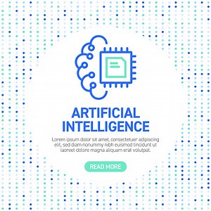 Artificial Intelligence Line Icons. Simple Outline Symbol Icons with...