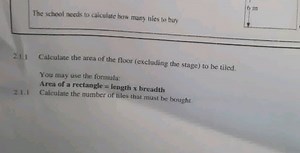 The school needs to calculate how many tiles to buy2.1.1 Calcu... | Filo