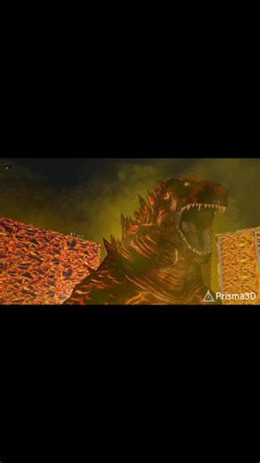 burning Godzilla 2019 animation prisma 3d #godzilla #trending #viral #shorts #render #kotm #monster