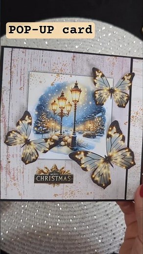 Christmas POP-UP CARD with twinkle butterflies and flowers #cardcreations