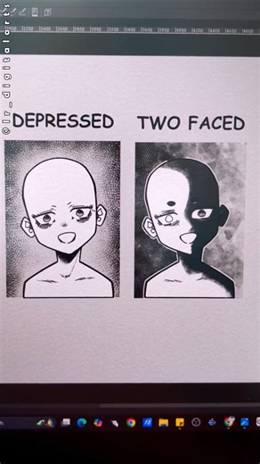 Manga Expressions: Depressed VS Two-Faced!! 🤯 #digitalart #shorts #drawing #art #digitaldrawing