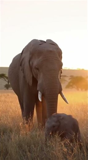 Baby Elephant Slides Down Mom’s Trunk Like a Playground Slide 🐘💛