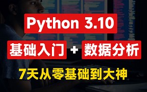 Python基础+Excel入门+数据分析+自动化办公，7天从零基础到大神