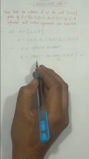 Ncert mathematics class 12th chapter 1 Relation and functions ka question #maths #geniusmathwala