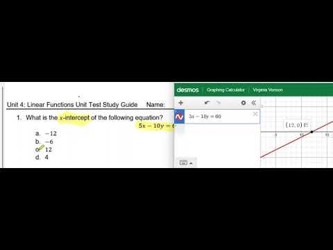 1. Unit 4 Linear Functions Study Guide Problem 1