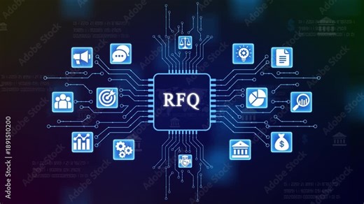 Request for Quote R F Q Process Flowchart with Business and Circuit Board business process