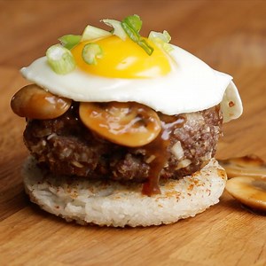40M views · 40K reactions | Loco Moco Rice Burger FULL RECIPE:...