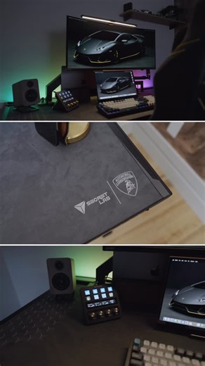 Midas / Tomi on Instagram: "Building my first car-themed desk setup with my brother! #desksetup #workfromhome #lamborghini #asmr #oled"