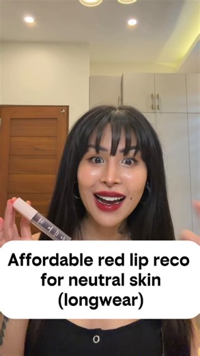 Monica Neeman on Instagram: "As requested by a lot of you.💕 Affordable red lip ideas for neutral skin. These are not your traditional lipsticks or stains, these have a plush matte formula. A cross between a velvet lip mousse and a lip stain. Both very longwearing, and the shades are so pretty on neutral skin! @happyskin_ph @colourette.cosmetics"