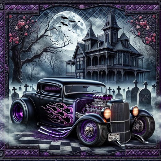 Quilt Fabric Panels – Gothic Flame Cruiser Sewing Art - Etsy