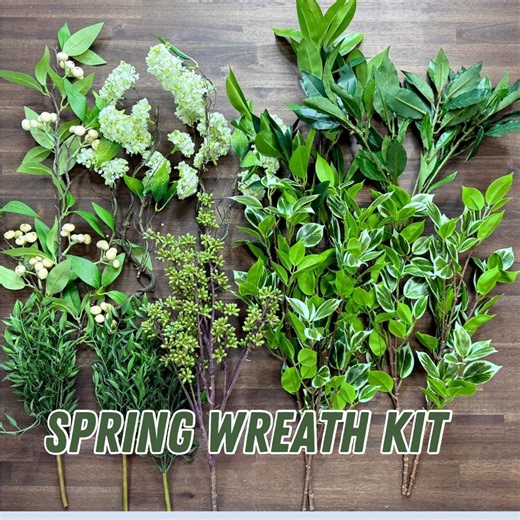 DIY Spring Wreath Kit, Make Your Own Green Wreath High End Wreath, Craft Kit for Wreath Maker, Luxury Faux Floral Wreath Kit - Etsy