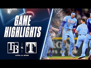 Rays vs. Rangers Game Highlights (4/6/25) | MLB Highlights