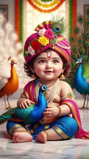 Nandlala Ki Muskan” “Makhan Chor in Magic Mode”. “Little Krishna’s Divine Charm”