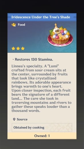 Linnea's Specialty Dish: Iridescence Under the Tree's Shade [ Genshin Impact ]