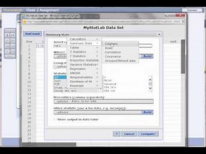 Descriptive Statistics in Stat Crunch