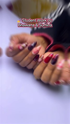 Beautiful creation by our Master Nail Class students Bhawana & Sumina 💅#fyp #studentwork😍 #MasterNailClass #offer #admissionsopen