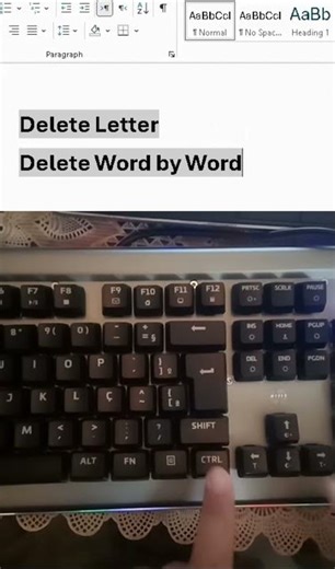 How to delete word by by and letter by letter in MS word |#mswordtipsandtricks #computerclasses