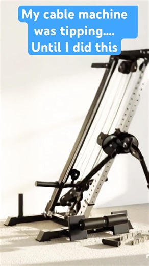 My cable machine was tipping…. Mount your cable machine with weight tree #homegym #fitness