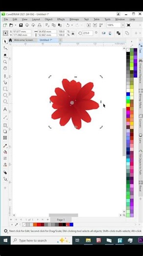 30 seconds Flower design in CorelDraw
