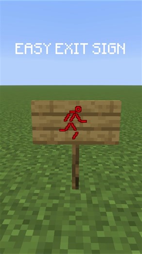 easy exit sign⚠️#minecraft #minecraftshorts #tutorial #fyp #viral