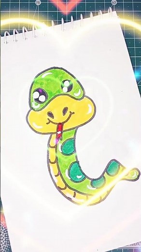 🐍 cute 🐍 easy 🐍 snake 🐍 cartoon drawing. #shorts