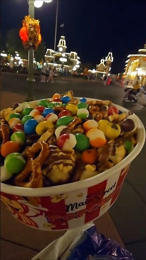 Candy Popcorn at Disney's Main Street Confectionery #disneysnacks #disneytreats #disneyfood #disney