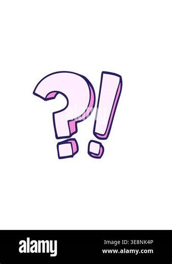horizontally vibrating animation of cartoon doodle question mark and exclamation mark Stock Video Footage - Alamy