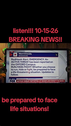 all I kno is Miami university of Ohio is massive breaking news! be prepared to run, fight and hide! please pray for everyone involved! #breakingnews #fypage #