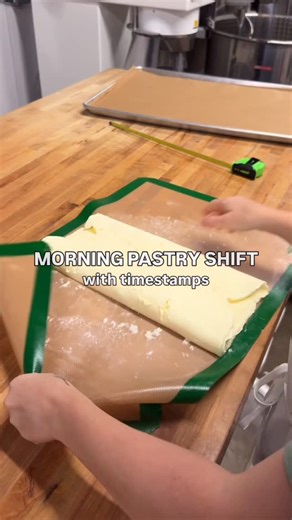 Common Good Bakery on Instagram: "Just a glimpse into the mid-morning magic of our pastry team. Each croissant and danish begins with precise plasticization, efficient lamination, and expert hand shaping - the quiet art that gives every pastry its perfect rise and flaky layers. ☀️ #pastry #bakery #traversecity #morningroutine"