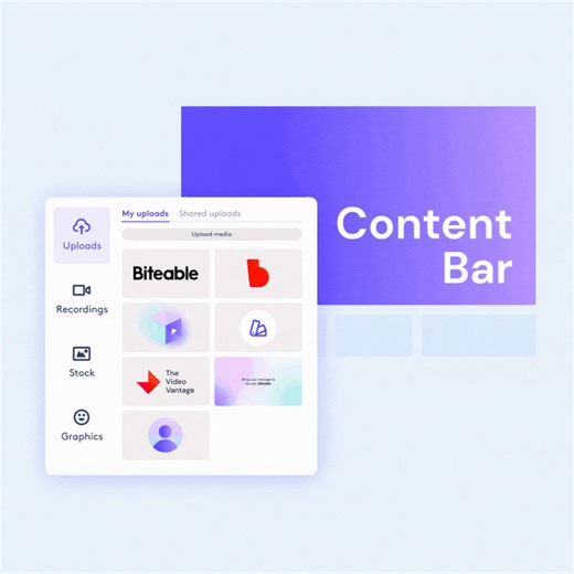 The Content Bar is here! Everything you need for your video, without ever leaving your video timeline. Give Content Bar a try when you're creating your next video. | Biteable