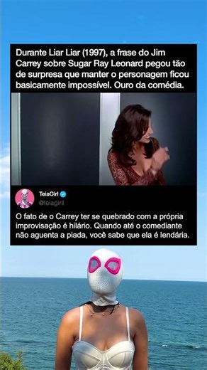 Em Liar Liar (1997), a fala do Jim Carrey sobre Sugar Ray Leonard simplesmente quebra a cena inteira