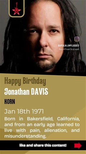 Happy birthday Jonathan DAVIS! Jan 18th 1971 #korn #jonathandavis #numetal #onthisday #happybirthday