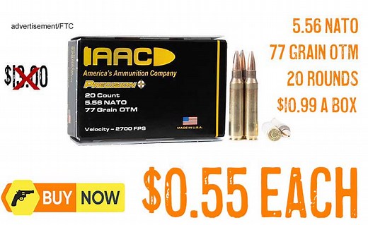 AAC 5.56 NATO Ammo 77 Grain OTM Ammo 20 Rounds $0.50 EACH!