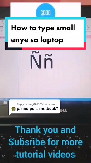 Reply to @jang06130 how to type small enye in laptop or netbook. Sana po nakatulong. Salamat.