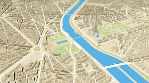 Paris 3D City Map - Buy Royalty Free 3D model by truekit