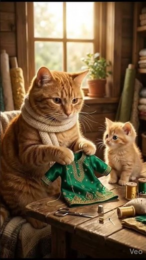 “Mama Cat Made THIS for Eid 🧡 (Kitten Can’t Believe It!)”