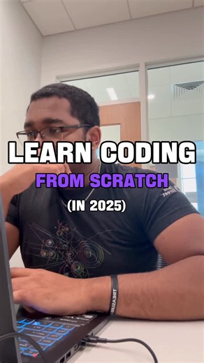 Sujar • Tech | AI | Coding on Instagram: "This is how I’d start over in coding if my mind got completely wiped and I didn’t remember anything #coding #computerscience #cs #softwareengineer #programming"