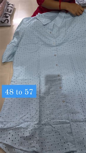 Hakoba long shirt dress pure cotton with inner 7003239445 | Plus Size Fashion Store