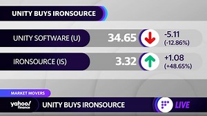 Ironsource stock jumps after Unity announces merger