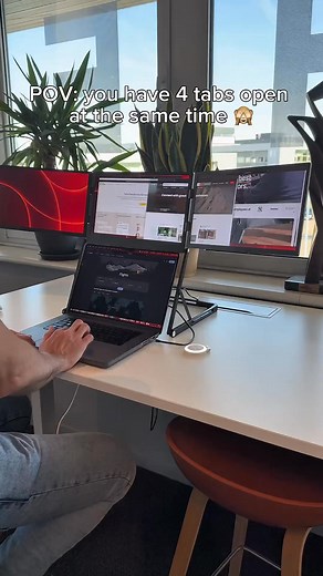 2.1K views | How to multi task like a beast ☕️ #tech #techgadgets #newtech #monitor #wfh #coolfinds #coolgadgets #tech #amazonfinds #forex #unboxing #remote #remoteworker | Aura-Displays.com | Facebook
