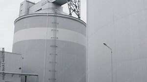 Industrial Plant, Elevator Design, Harvesting Systems. Featuring silo tanks for storage, this large-scale industrial unit ensures smooth processing and preservation of wheat and soybean grains