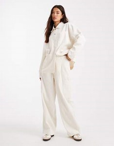 ASOS DESIGN barn cord jacket and barrel pants set in winter white | ASOS