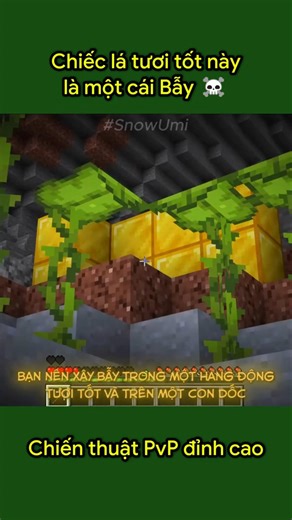 Bẫy kẻ địch bằng chiếc lá tươi tốt 🔥#minecraft